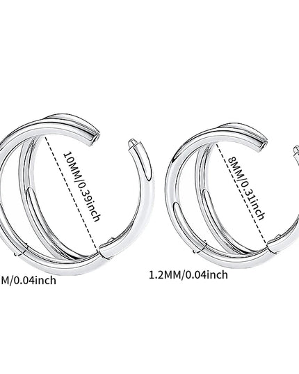 Nose Rings Hoops Double Septum Rings Cartilage Hoop Earring Piercing Nariz Open Stacked Hoop Nose Rings for Women and Men