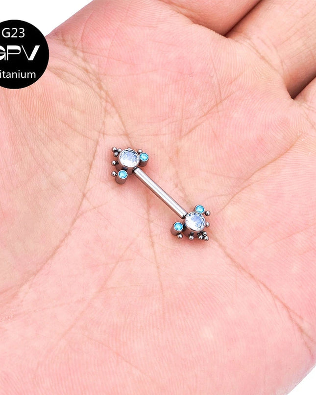 Titanium Nipple Stud G23 One End Fixed And The Other End Inserted With A Pin 14G Punk Female Sexy Piercing Jewelry Nipple Stud