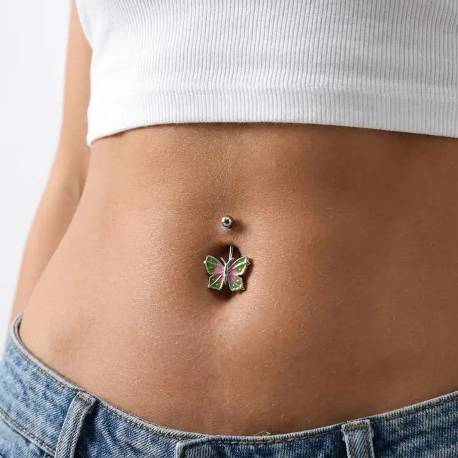 Belly Button Rings Mixed Purple Zircon Dangle Design Stainless Steel Durable Navel Rings for Daily Outfit Matching