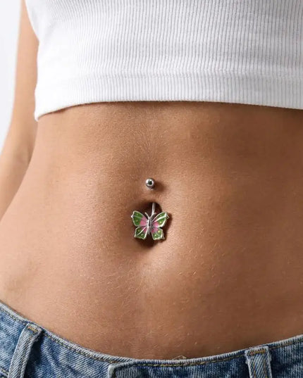 Belly Button Rings Mixed Purple Zircon Dangle Design Stainless Steel Durable Navel Rings for Daily Outfit Matching