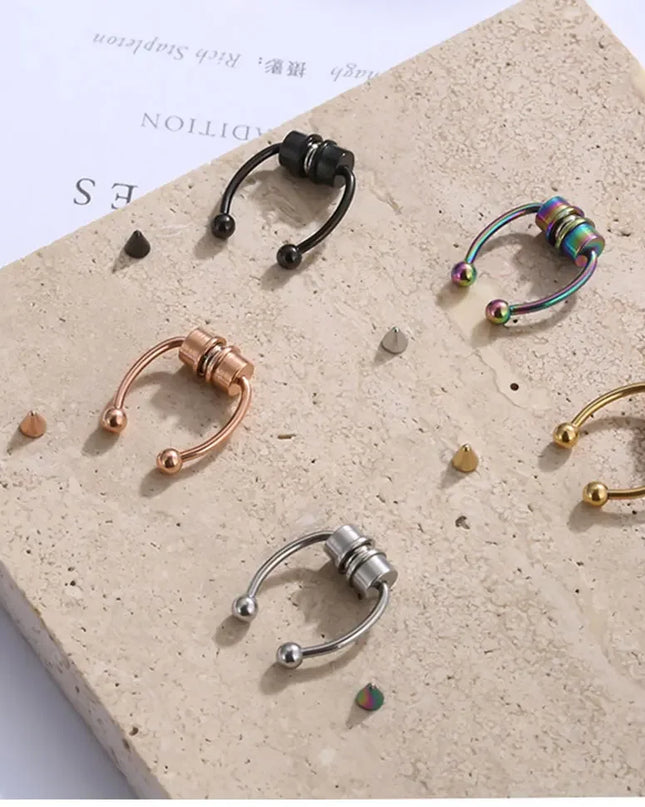 Women Fake Piercing Nose Ring Hoop Septum Non Piercing Nose Clip Rock HipHoop Stainless Steel Magnet Fashion Punk Body Jewelry
