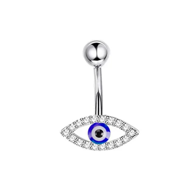 Dainsty Dangled Belly Button Rings Surgical Steel 14G Bar Navel Piercing Ring Crystal CZ Bee Flower Heart Belly Ring Ear Jewelry