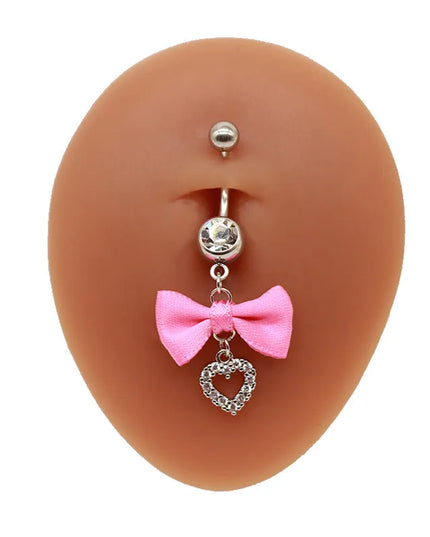 Beautiful Bow Belly Button Ring for Women Heart-shaped Belly Piercing Jewerly Surgical Steel Body Piercing Jewelry