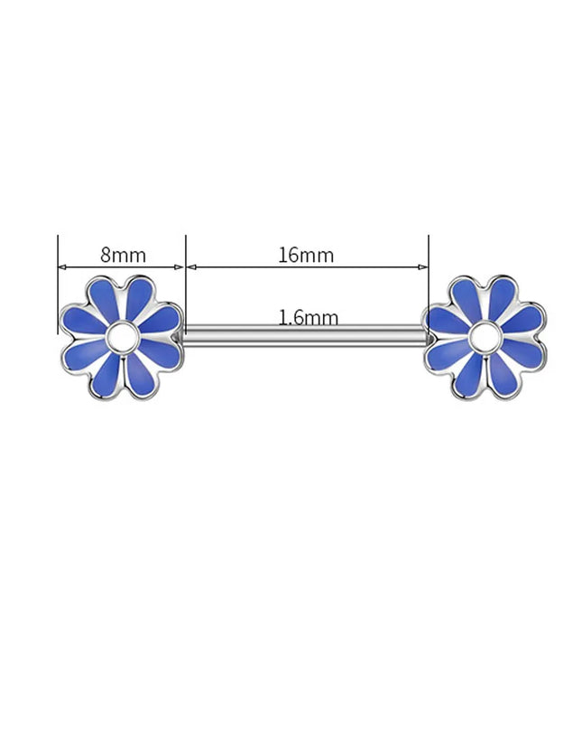 2pcs Heart Bear Dangled Nipple Piercings Screwed 14G Flower Butterfly Shield Bar Barbell Nipple Ring Piercing Nombril Jewelry