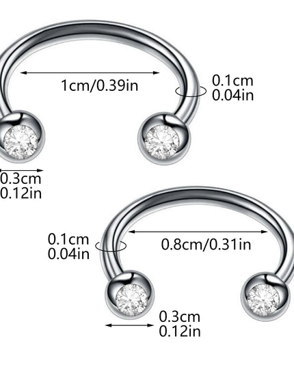1pc Fashionable Titanium Steel Nose Ring Stainless Steel Nose Ring C-shaped Nose nail Minimalist Punk Piercing Jewelry