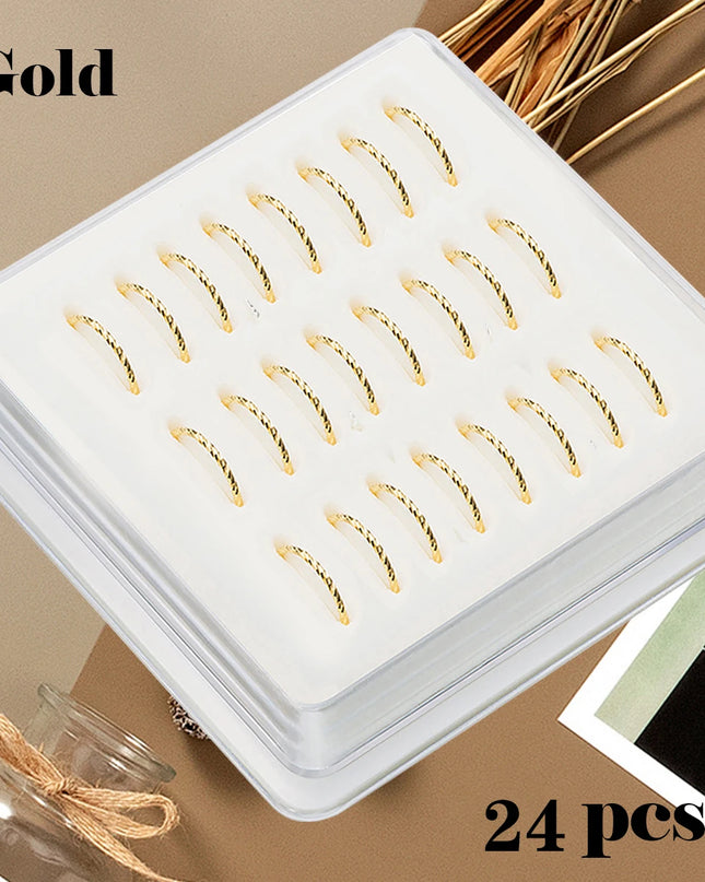 Sterling Silver 925 Pierceing Nose Ring Simple Round Size 6mm 8mm 10mm Printing Twist Rope Nose Ring Women Jewelry Nose Rings