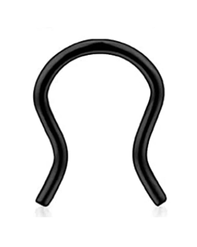 WKOUD Septum Rings Hoop Nose Ring Horseshoe Stainless Steel Cartilage Earrings Hoop Helix Tragus Septum Piercing Jewerly Black