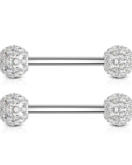 2Pcs 14G Surgical Steel Tongue Ring Nipple Shield Barbell Ring Bar Nipplerings Body Piercing Jewelry for Women Men 14/16/18mm