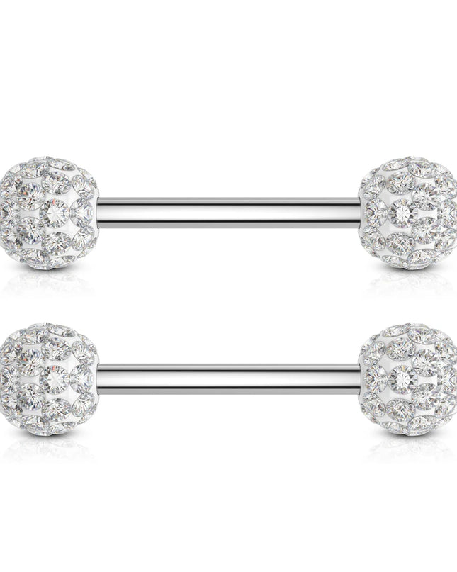 2Pcs 14G Surgical Steel Tongue Ring Nipple Shield Barbell Ring Bar Nipplerings Body Piercing Jewelry for Women Men 14/16/18mm