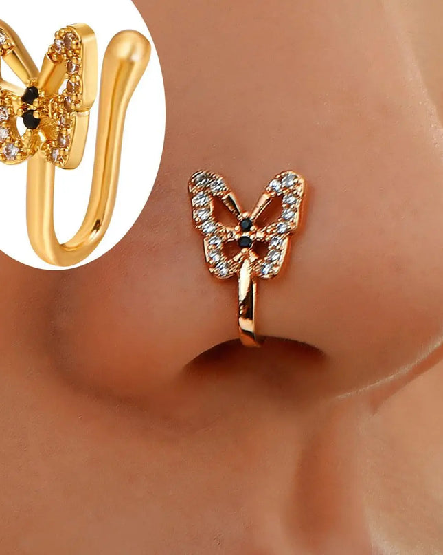 Men Women Nose Ring Clip Fake Septum Piering Rock Hip Hoop Punk Stainless Steel Body Jewelry Non Perforation Nose Clip Ring 2026