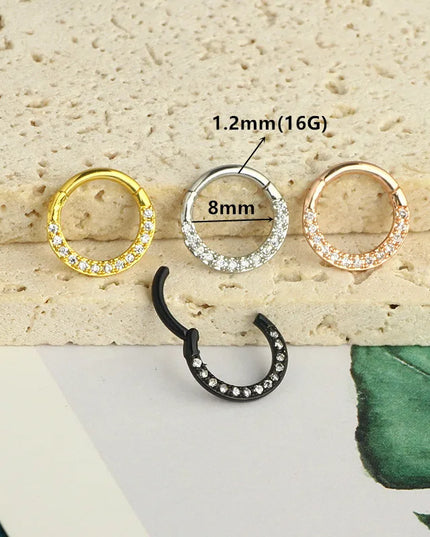 Stainless Steel Hoop Piercing Earring For Women Zircon CZ Cartilage Piercing Helix Daith Conch Tragus Rook Lobe Ear Ring Jewelry