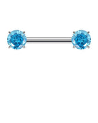 Aqua / 1.6x12x5mm-5mm / China Mainland|Straight Barbell|Nipple Rings|body