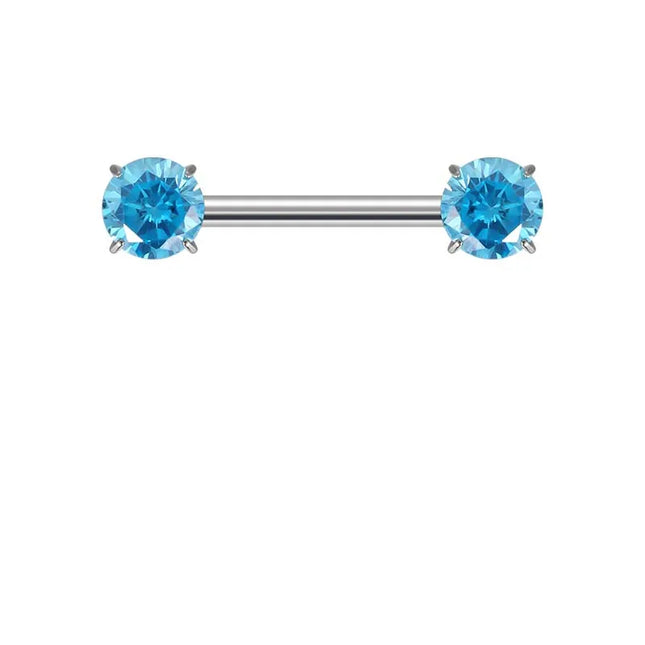 ASTM F136 Titanium PIERC Barbell Ring Nipple Ring Barbell CZ 14G12mm Ear Bar Piercing Bar Barbells Nipple Piercing Jewelry