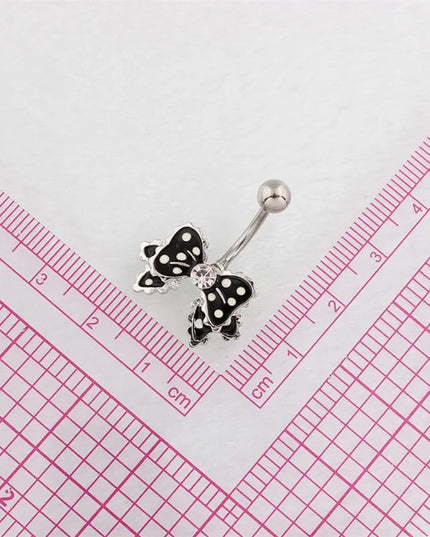 1Pc Stainless Steel Bow Piercing Fake Belly Button Ring Body Jewelry Ornaments For Women Simple Fashion Bow Belly Jewelry