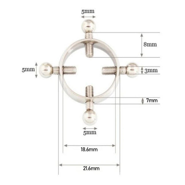 1Pc Stainless Steel Adjustable Nipple Ring For Women, Various Colors Clip On Nipple Rings Fake Nipple Piercing Jewelry.