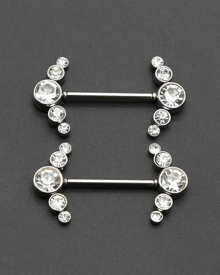 1 Pair 16G 1.2x14mm Plug-in Stainless Steel Barbell Piercing Sexy Women Nipple Piercing Jewelry Unthreaded Nipple Rings No Screw
