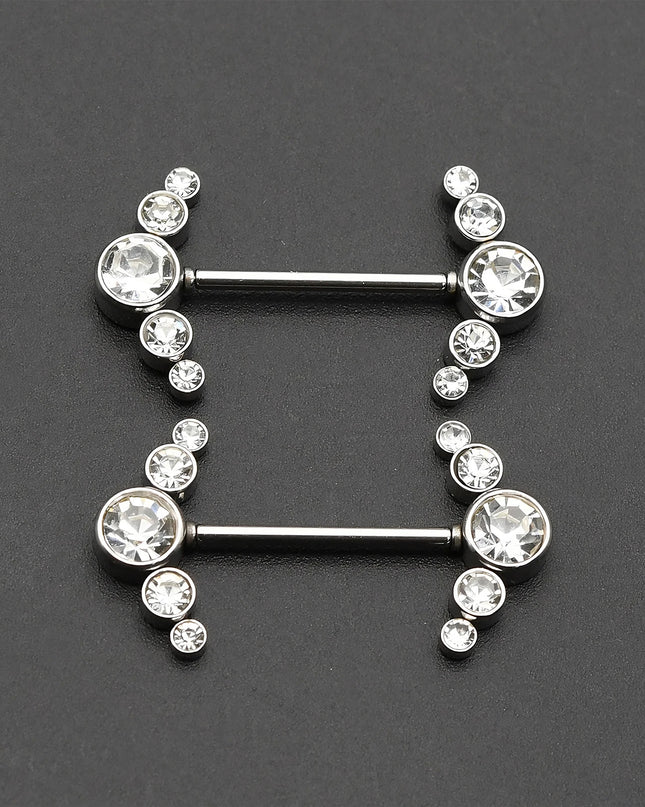 1 Pair 16G 1.2x14mm Plug-in Stainless Steel Barbell Piercing Sexy Women Nipple Piercing Jewelry Unthreaded Nipple Rings No Screw