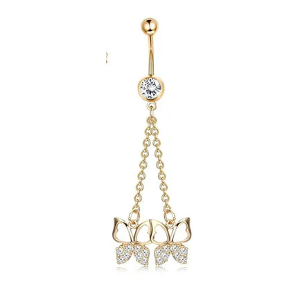 Bobisty Navel Rings for Women Navel Stainless Steel Snake Evil Eye Heart CZ Belly Button Navel Rings Belly Piercing Jewelry