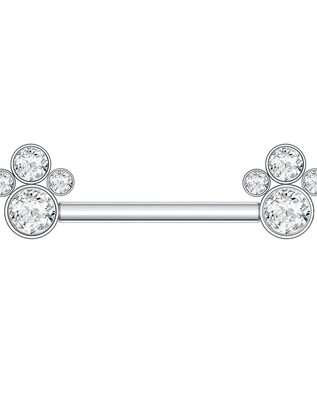 1Pc Titanium Nipple Barbell Piercing Zircon Nipple Ring with Pendant Bar Piercing Internally Threaded Women Body Accessaries