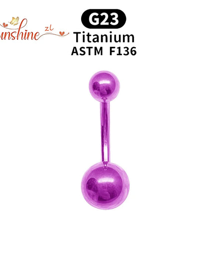 G23 Titanium 14G Belly Button Rings Zircon Highly Polishing Threaded Eyebrow Nails ASTM F136 Body 1pcs Wholesale Belly Button