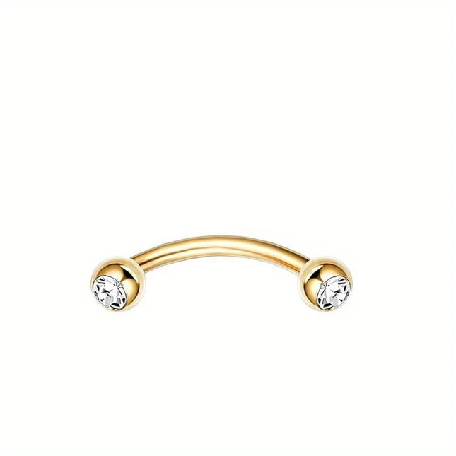 Drperfect Piercing Jewelry 16G Surgical Steel  Curved Barbell Eyebrow Rings Lip Belly Button Piercing Heart Moon Earrings