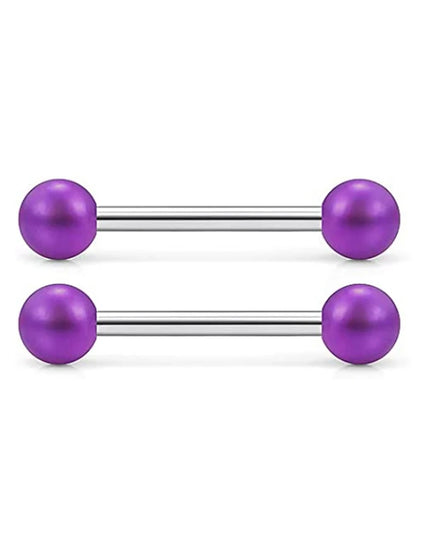 48 Pcs/2 Pcs Nipple Ring Tongue Ring Surgical Steel Straight 14G Barbell Piercing Jewelry 12MM 14MM 16MM Women's and Men's Glow