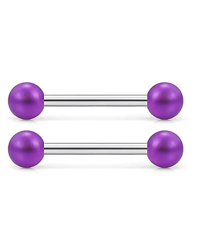 48 Pcs/2 Pcs Nipple Ring Tongue Ring Surgical Steel Straight 14G Barbell Piercing Jewelry 12MM 14MM 16MM Women's and Men's Glow
