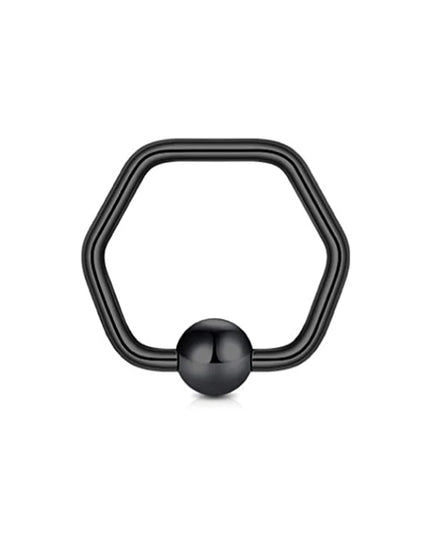 WKOUD Septum Rings Hoop Nose Ring Horseshoe Stainless Steel Cartilage Earrings Hoop Helix Tragus Septum Piercing Jewerly Black