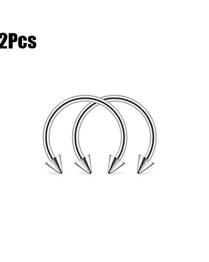 Punk C Shape Steel Nose Ring Horseshoe Lip Ring puncture Hook Clip Earrings Septum  No Allergic Body Piercing Jewelry Nose Rings