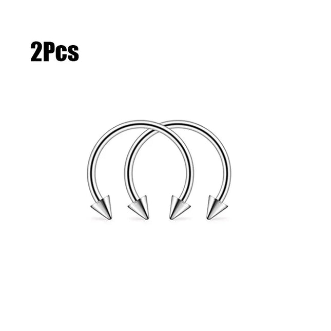 Punk C Shape Steel Nose Ring Horseshoe Lip Ring puncture Hook Clip Earrings Septum  No Allergic Body Piercing Jewelry Nose Rings