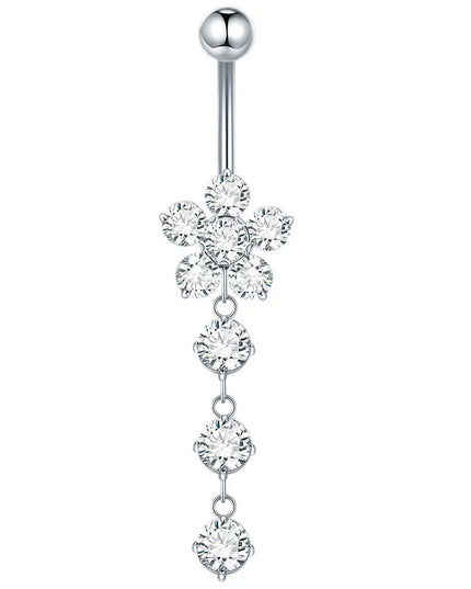 1Pc Titanium Belly Button Piercing Ring for Women CZ Heart Butterfly Dangle Navel Ring Belly Piercing Body Jewelry
