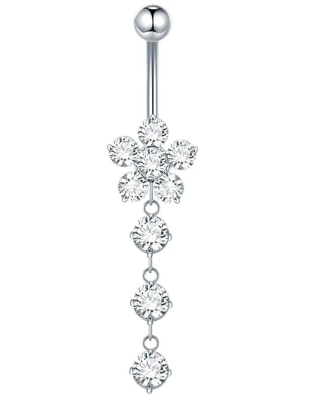 1Pc Titanium Belly Button Piercing Ring for Women CZ Heart Butterfly Dangle Navel Ring Belly Piercing Body Jewelry