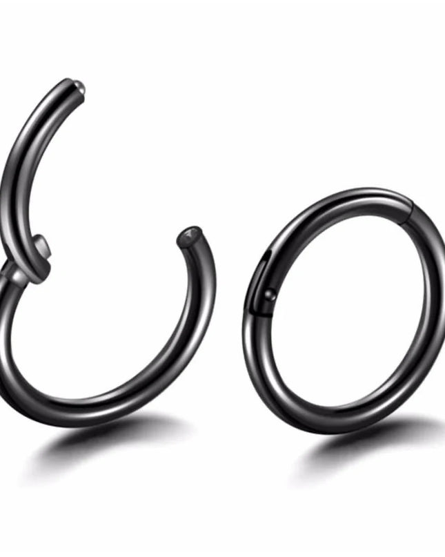Surgical Steel Nose Rings Septum Piercing Earrings Hinged Segment Clicker Hoop Lip Nipple Ear Cartilage Helix Perforated Jewelry