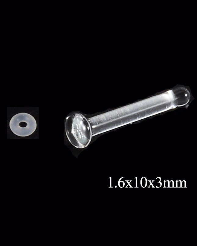 1PC Glass Nose Helix Studs Transparent Straight Curved Nose Ring Prevent Allergy Nariz Tragus Navel Piercing Body Jewelry