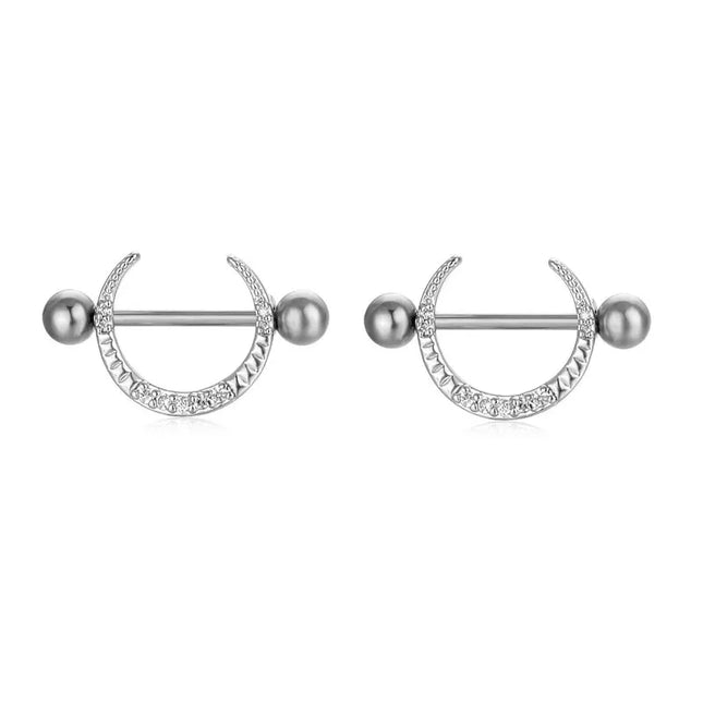 Sexy Nipple Ring Stainless Steel Zircon U Shape Barbell Nipple Studs Piercing Helix Piercing Body Papillary nail Jewelry