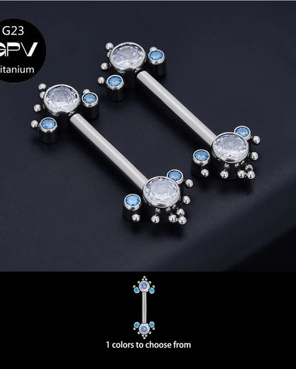 Titanium Nipple Stud G23 One End Fixed And The Other End Inserted With A Pin 14G Punk Female Sexy Piercing Jewelry Nipple Stud