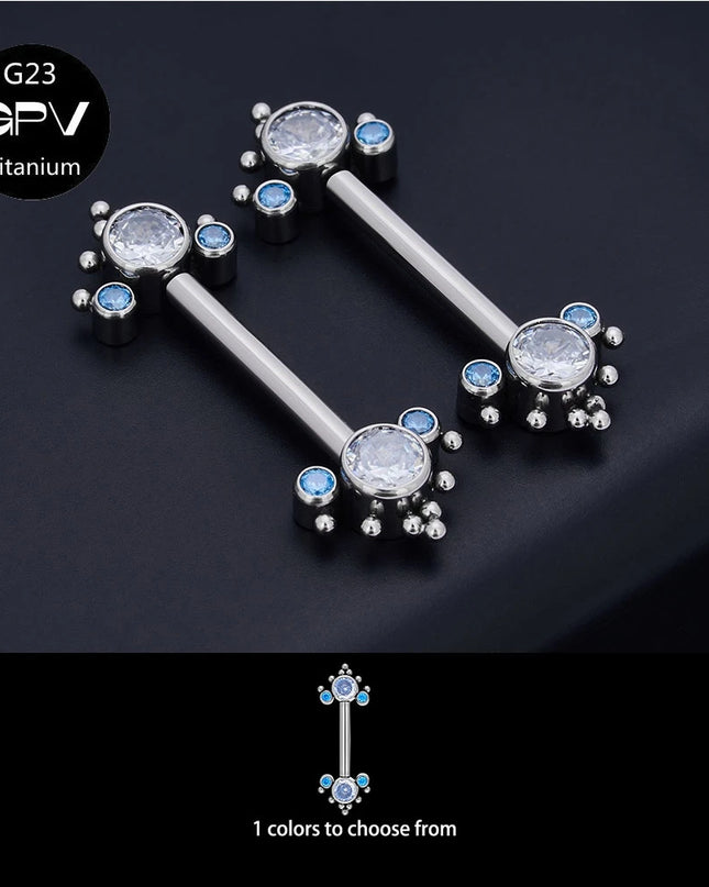 Titanium Nipple Stud G23 One End Fixed And The Other End Inserted With A Pin 14G Punk Female Sexy Piercing Jewelry Nipple Stud