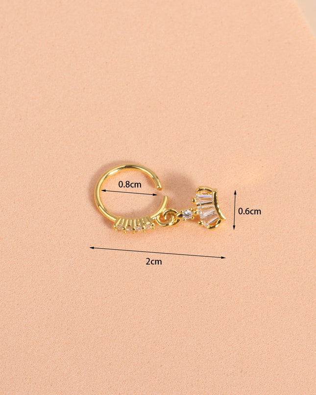 Nose Rings Hoop for Women Men Body Piercing Jewelry Cartilage Earring Nose Dangling CZ Cross Crown Starfish Dangle Nose Ring
