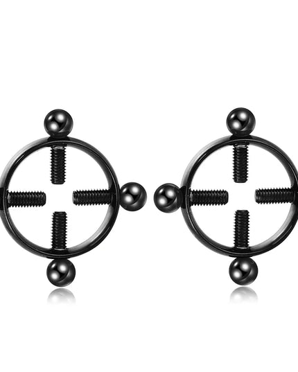 2pcs/lot Steel Round Screw Faux Nipple Clip Rings Sexy Piercing for Women Non Piercing Fake Breast Nail Shield Ring Jewelry Gift