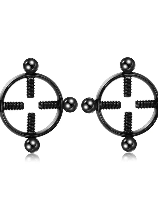 2pcs/lot Steel Round Screw Faux Nipple Clip Rings Sexy Piercing for Women Non Piercing Fake Breast Nail Shield Ring Jewelry Gift