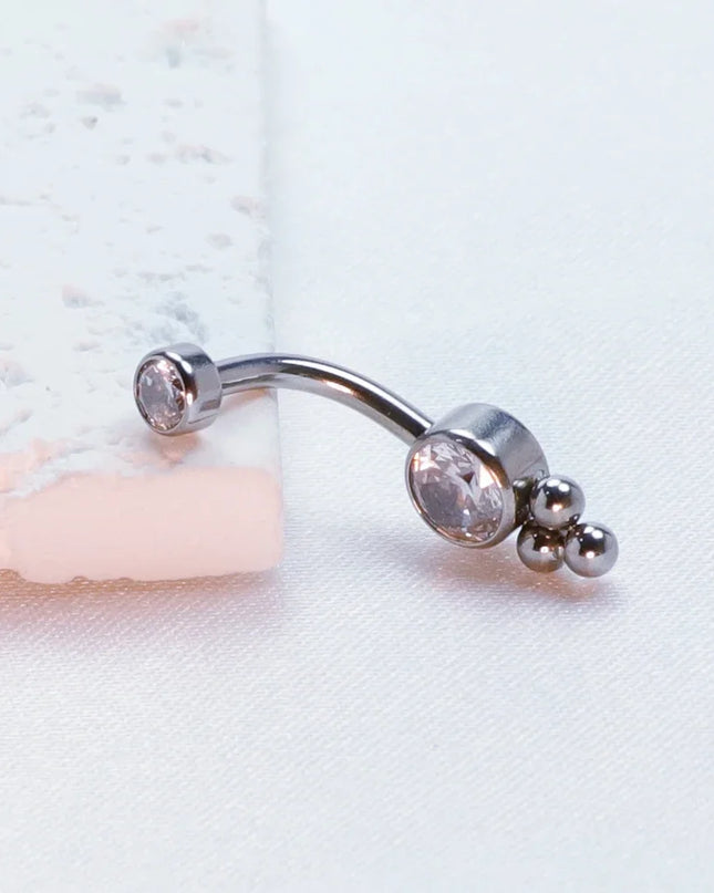 F136 Titanium Belly Button Ring Zircon for Women Industrial Spiral Piercing diaphragm Clicker Helix 14G Charming Body Jewelry