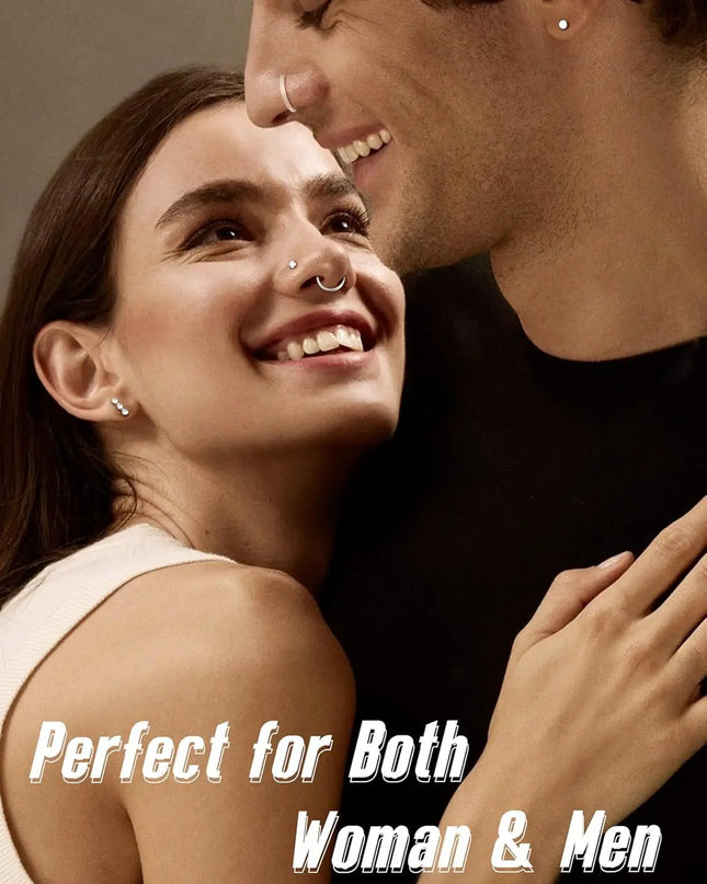 Bobisty 1Pc Nose Rings for Women Men Surgical Stainless Steel Retainer Clear Nose Rings Hoops Cartilage Tragus Piercing Jewelry
