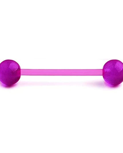 1PCS/4PCS Nipple Tongue Rings Straight Barbell 14G Stainless Steel Belly Button Rings Nipplerings Body Piercing Jewelry Purple