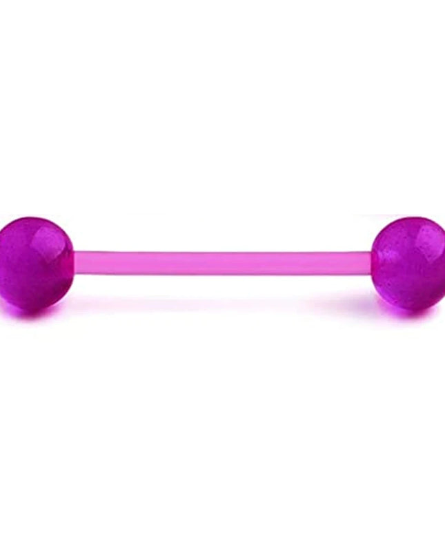 1PCS/4PCS Nipple Tongue Rings Straight Barbell 14G Stainless Steel Belly Button Rings Nipplerings Body Piercing Jewelry Purple