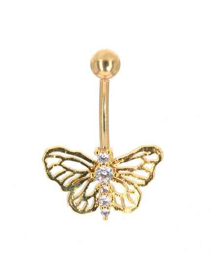 1Pc Butterfly Sexy Dangling Navel Belly Button Ring Oreja 14G Heart Brand New Heart 316L Surgical Steel Belly Piercing Jewelry