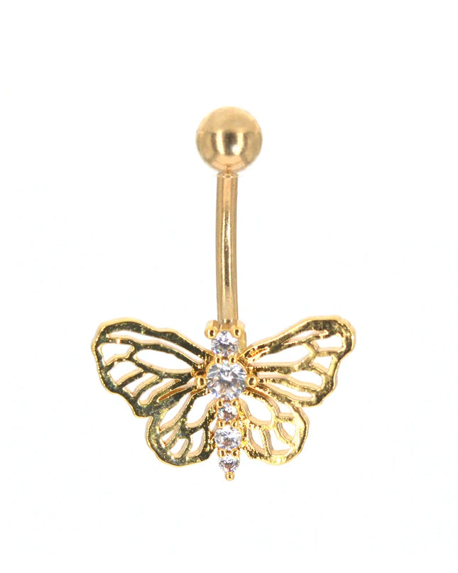 1Pc Butterfly Sexy Dangling Navel Belly Button Ring Oreja 14G Heart Brand New Heart 316L Surgical Steel Belly Piercing Jewelry