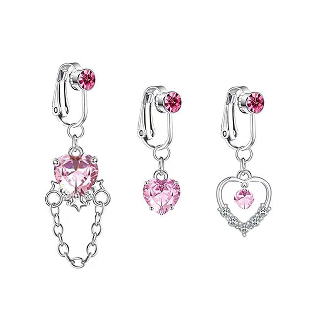 1Pcs Heart Belly Button Rings Pink 14G Women Fashion Belly Ring Dangle Cz Butterfly Punk Spider Navel Piercing Barbell Pircing