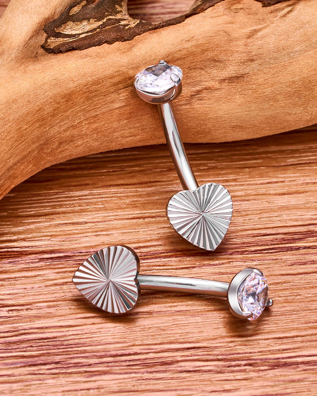 F136 G23 Titanium Belly Button Rings Hypoallergenic Internal Thread Butterfly Cloud Heart with Crystals Body Piercing Jewelry