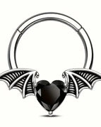 black heart 1 / Nose Rings & Studs / body|Round