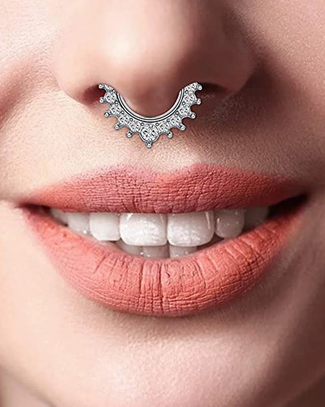 WKOUD 1Pcs Septum Rings Hoop Nose Ring Horseshoe Stainless Steel Cartilage Earrings Hoop Helix Tragus Septum Piercing Jewerly